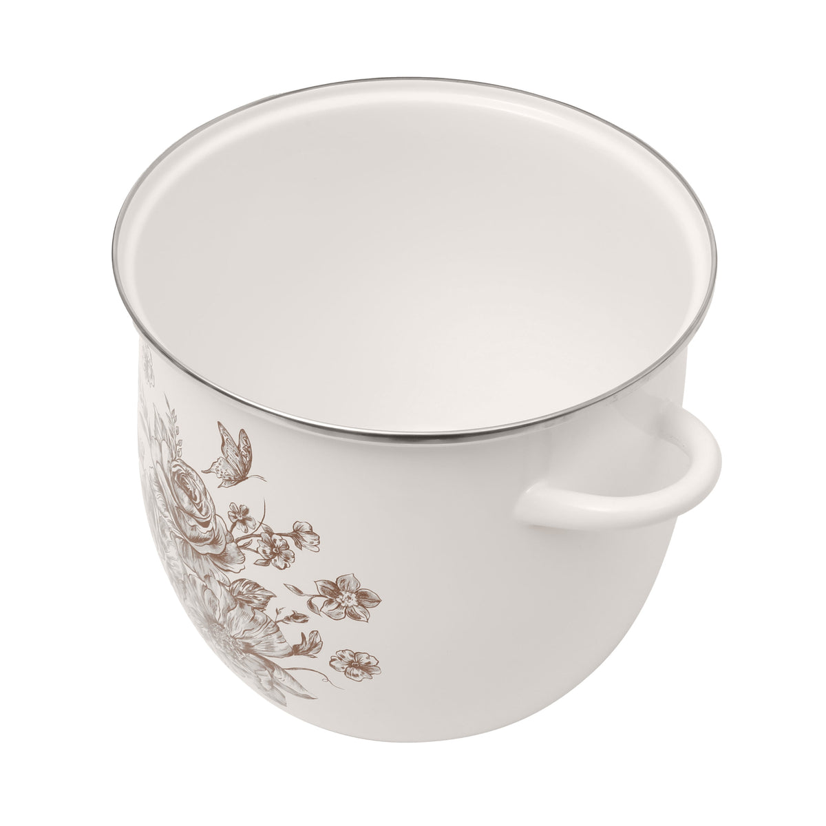 Agatha 12 Qt Enamel on Steel Stock Pot with Lid, Brown - Farmhouse