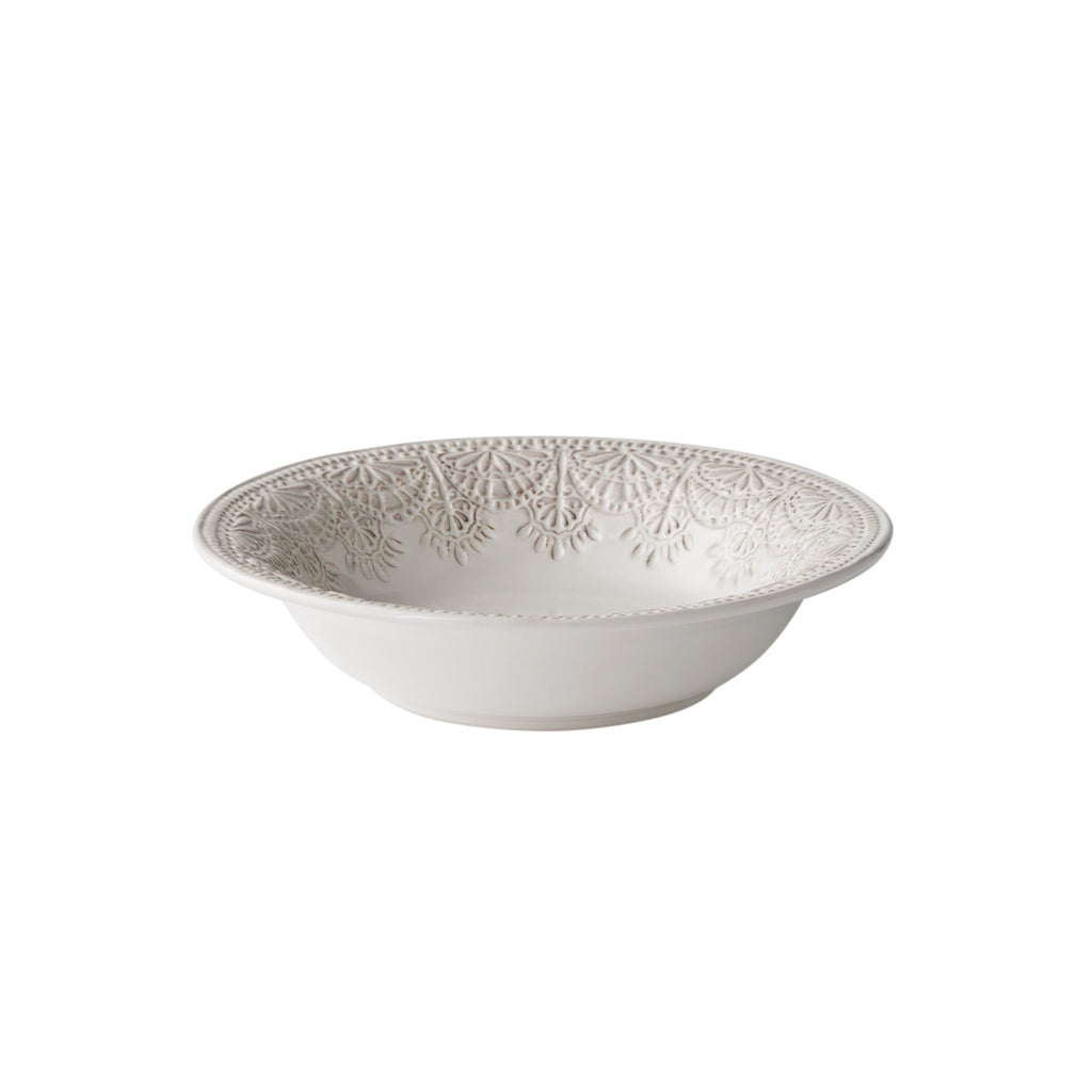 Vintage Lace 12-Piece Ceramic Dinnerware Set, Linen