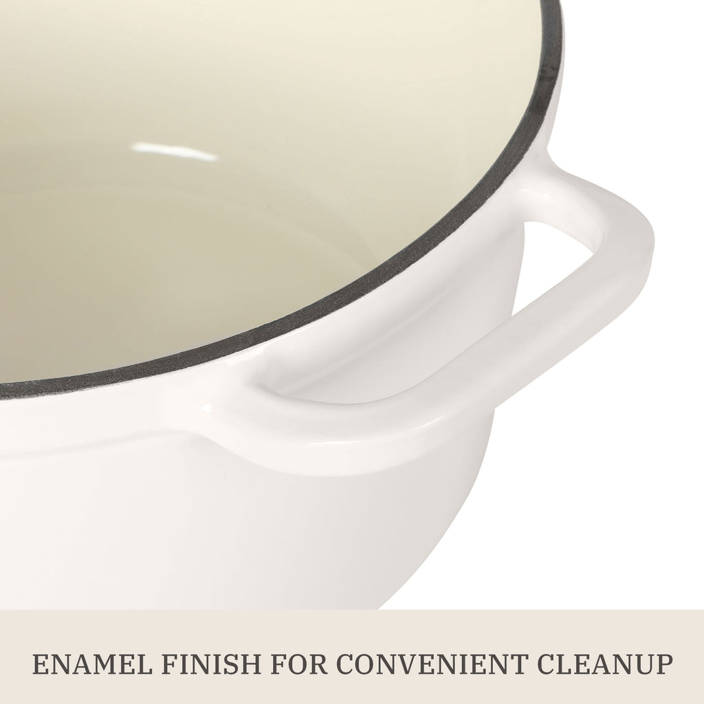 5-Quart Enameled Cast Iron Dutch Oven with Lid, Linen
