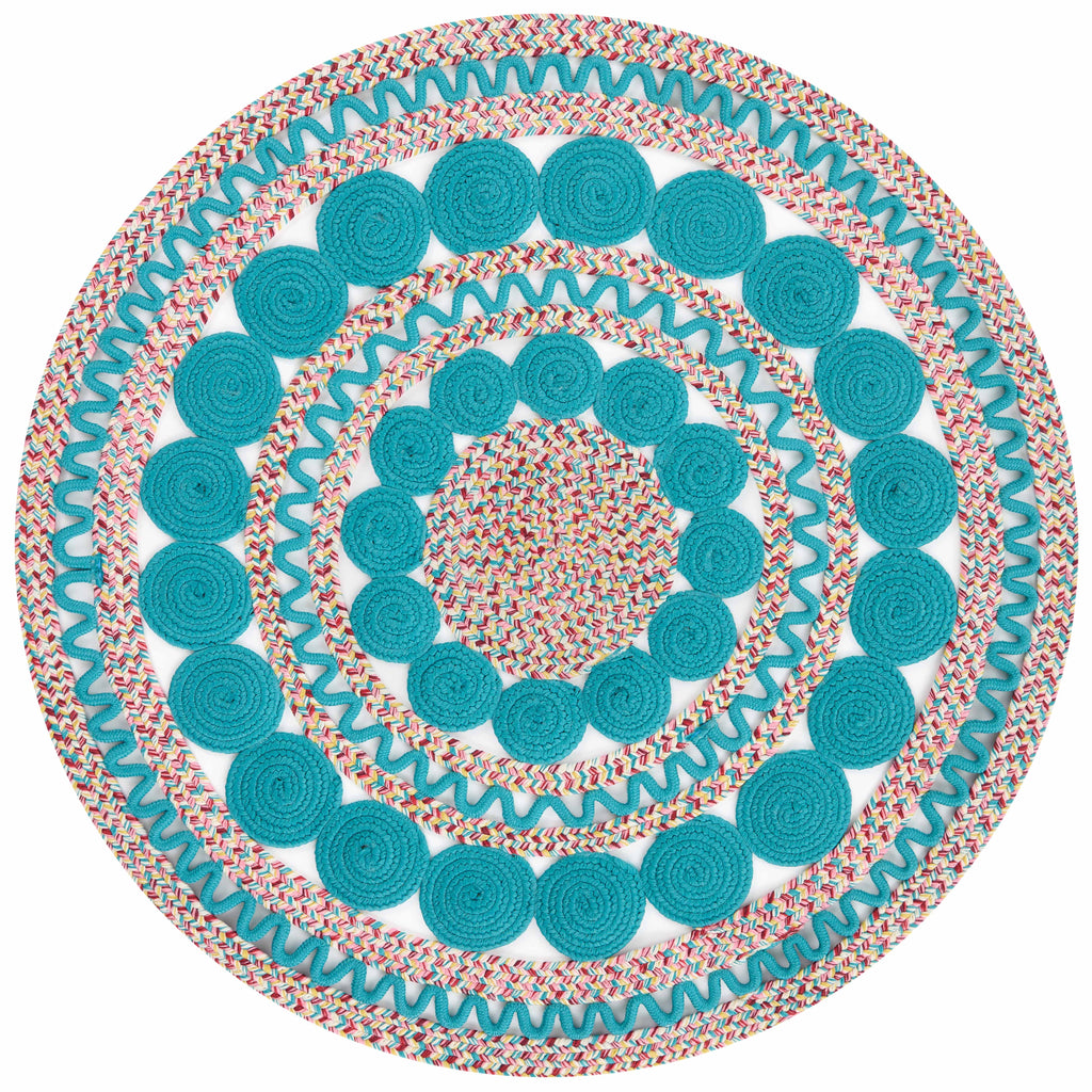 Braided Floral Round Rug, 48"