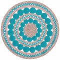 Braided Floral Round Rug, 48"