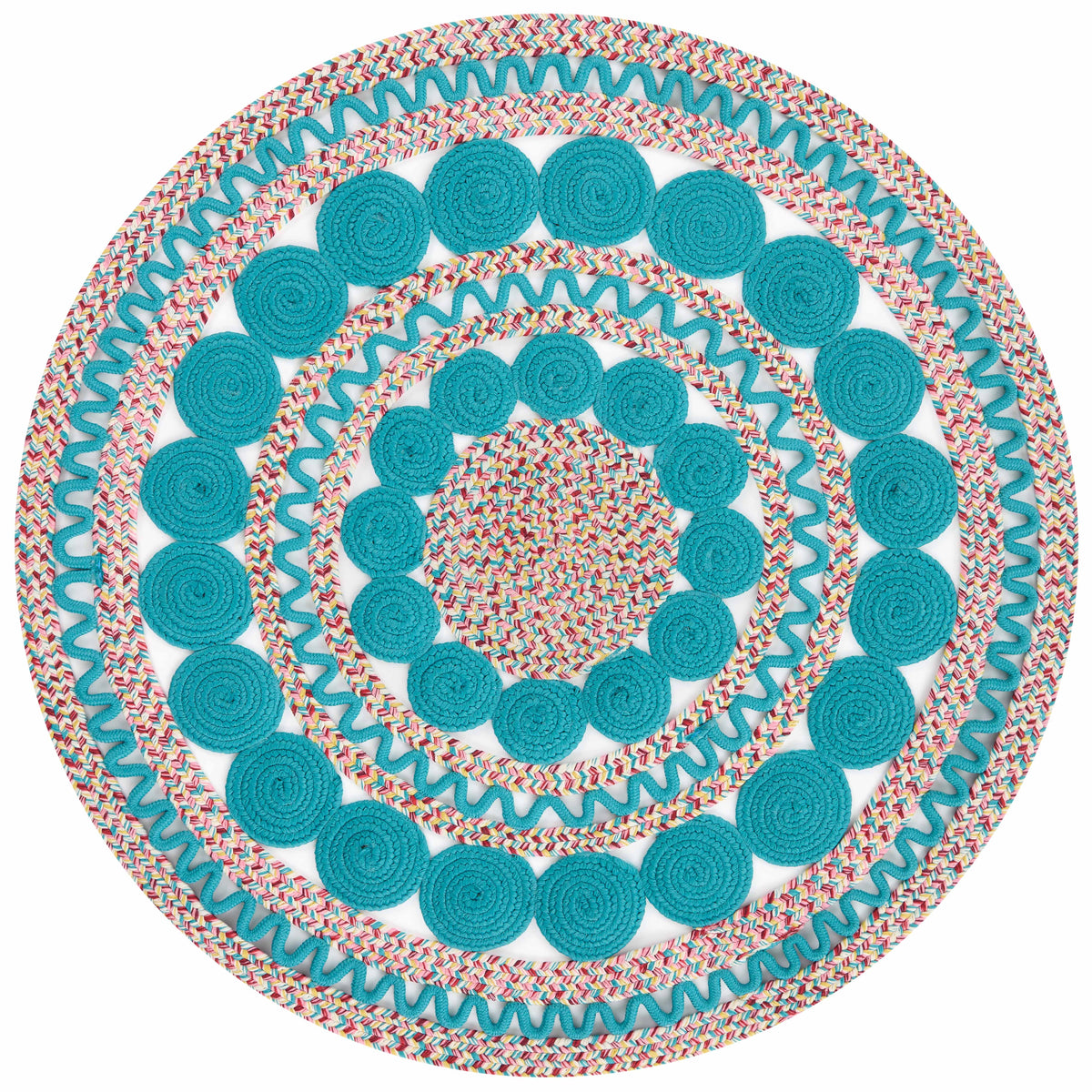 Braided Floral Round Rug, 48"