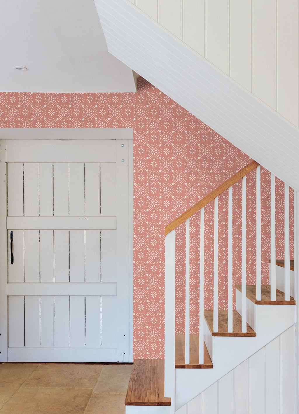 Green Floral Geo Peel & Stick Vinyl Wallpaper, 215-in by 20.5-in, 30.75 sq.