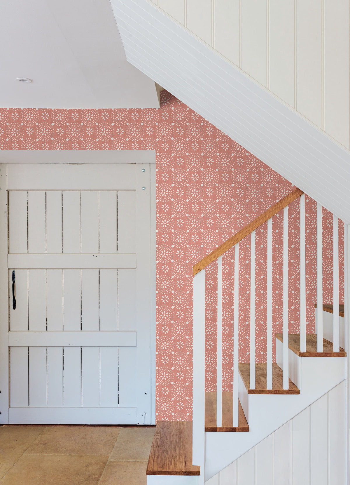 Green Floral Geo Peel & Stick Vinyl Wallpaper, 215-in by 20.5-in, 30.75 sq.