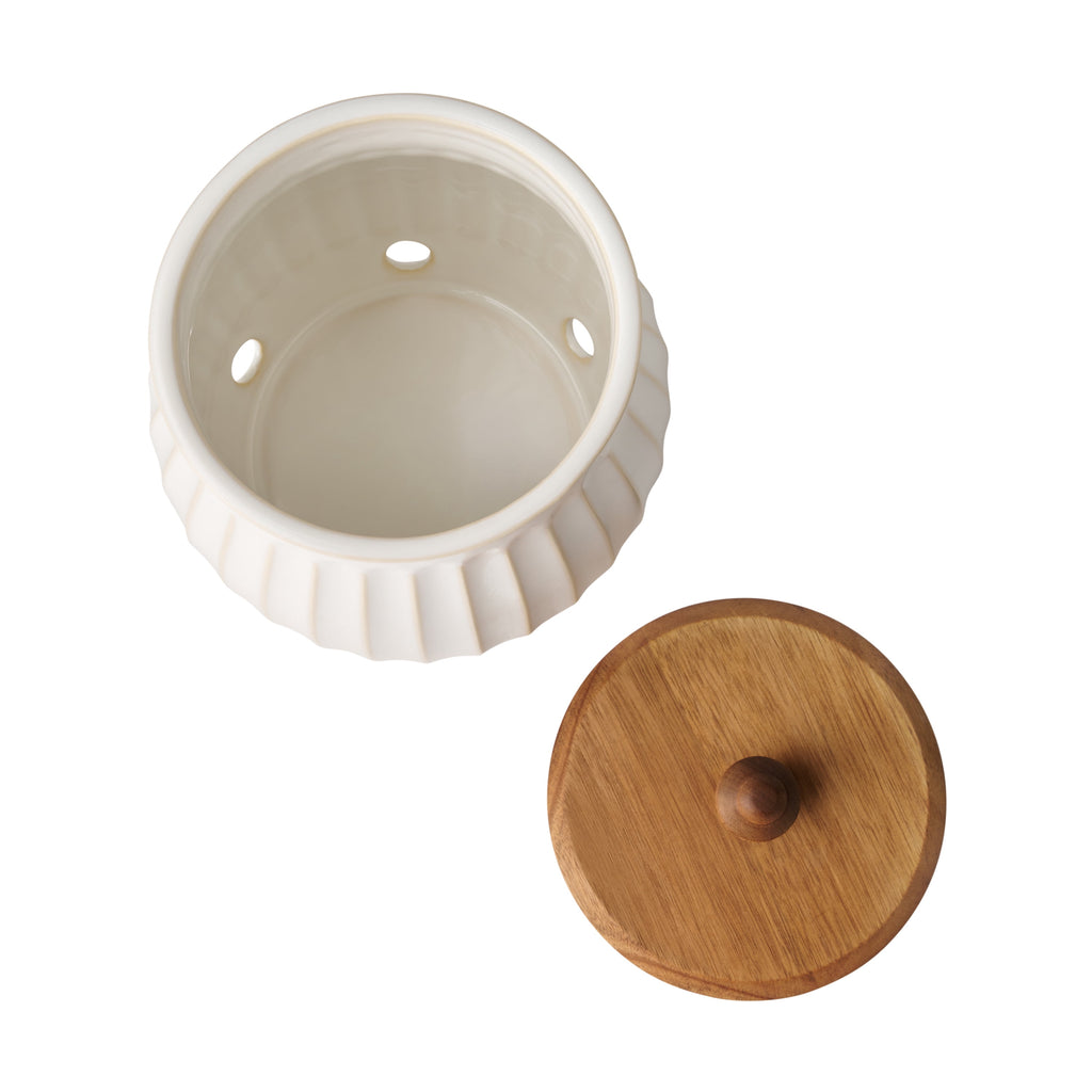 Colette Stoneware Onion Keeper, White