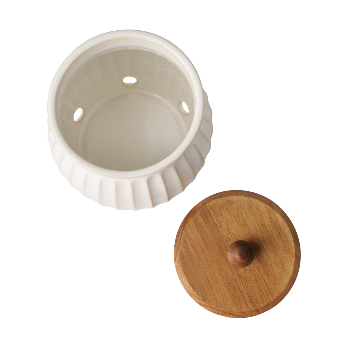 Colette Stoneware Onion Keeper, White