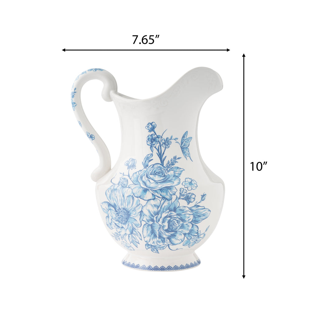 Agatha Stoneware 2-Quart Pitcher, Blue