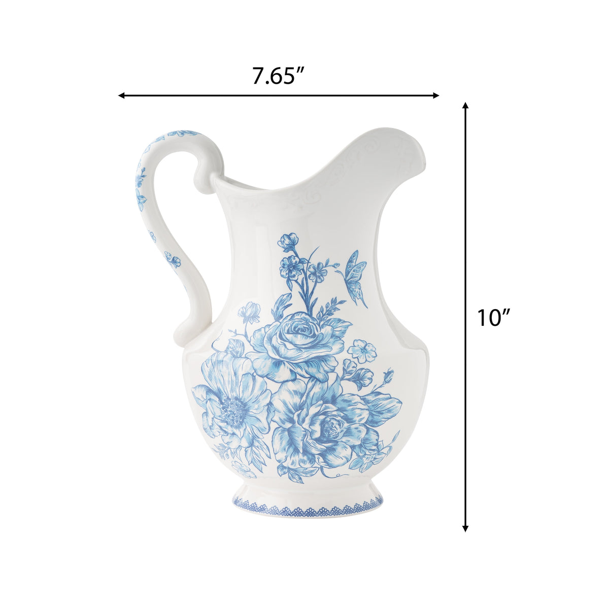 Agatha Stoneware 2-Quart Pitcher, Blue