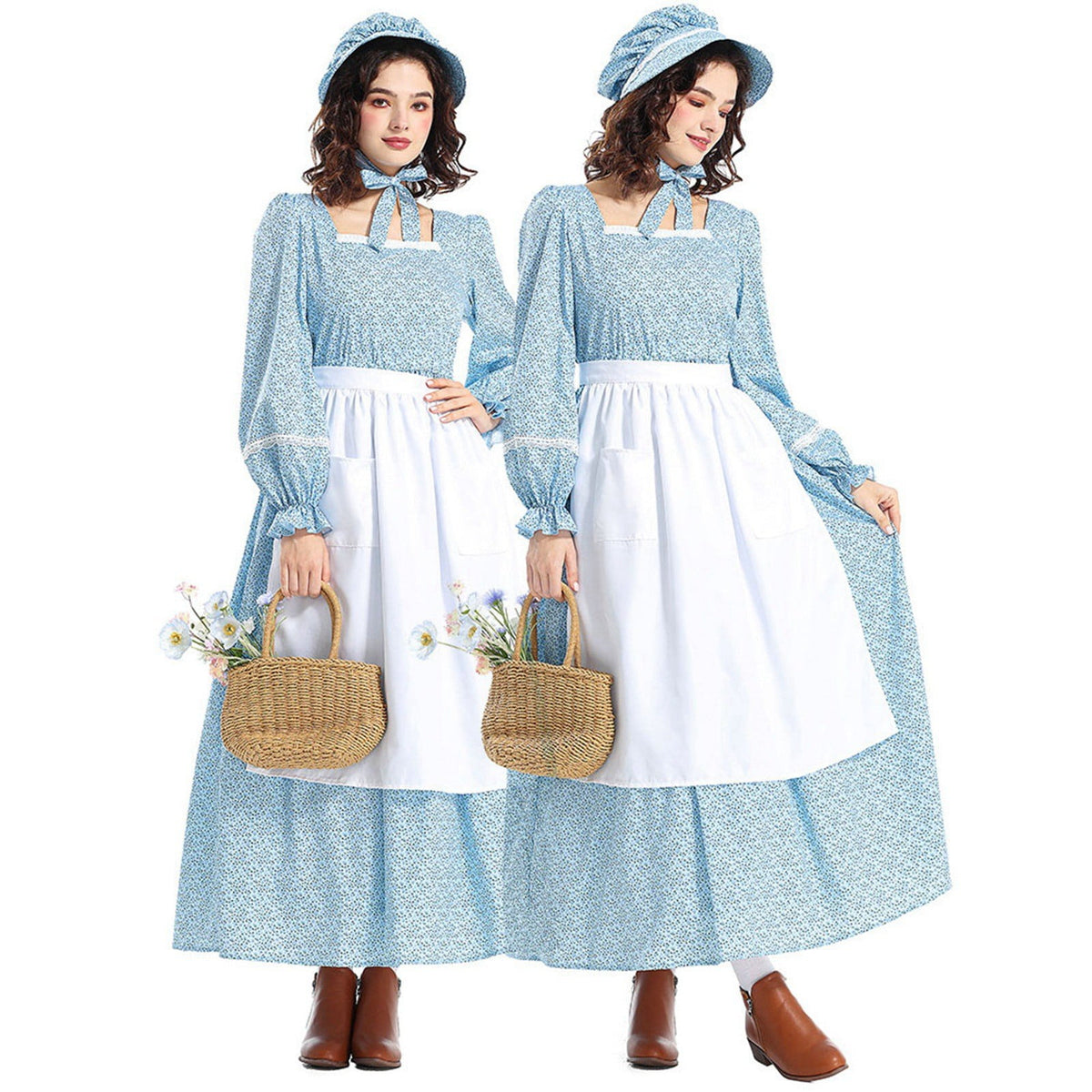 Colonial Dress Women's Floral Prairie Pioneer Dress