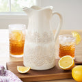 Vintage Lace Linen 9-inch Ceramic Pitcher
