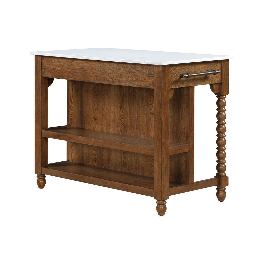 Harper Kitchen Island with Drawers, Homestead Brown