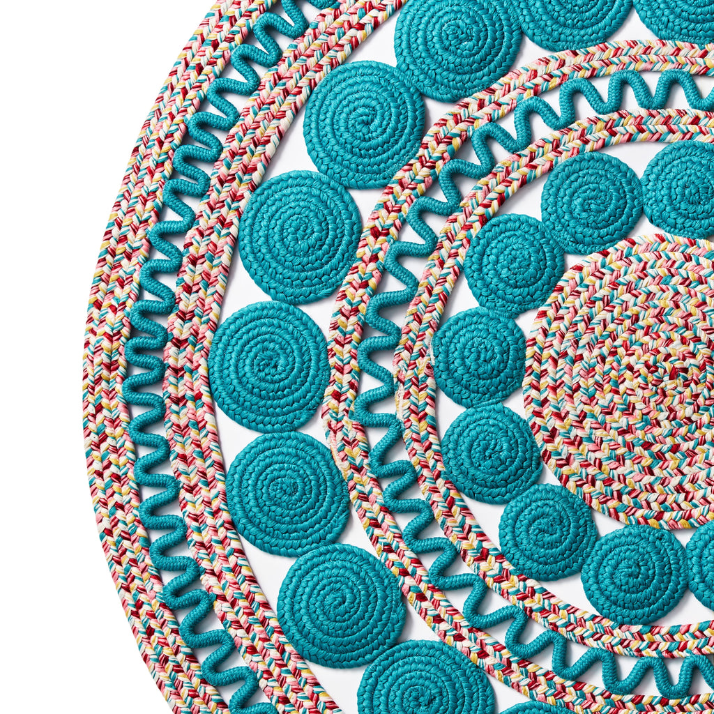 Braided Floral Round Rug, 48"
