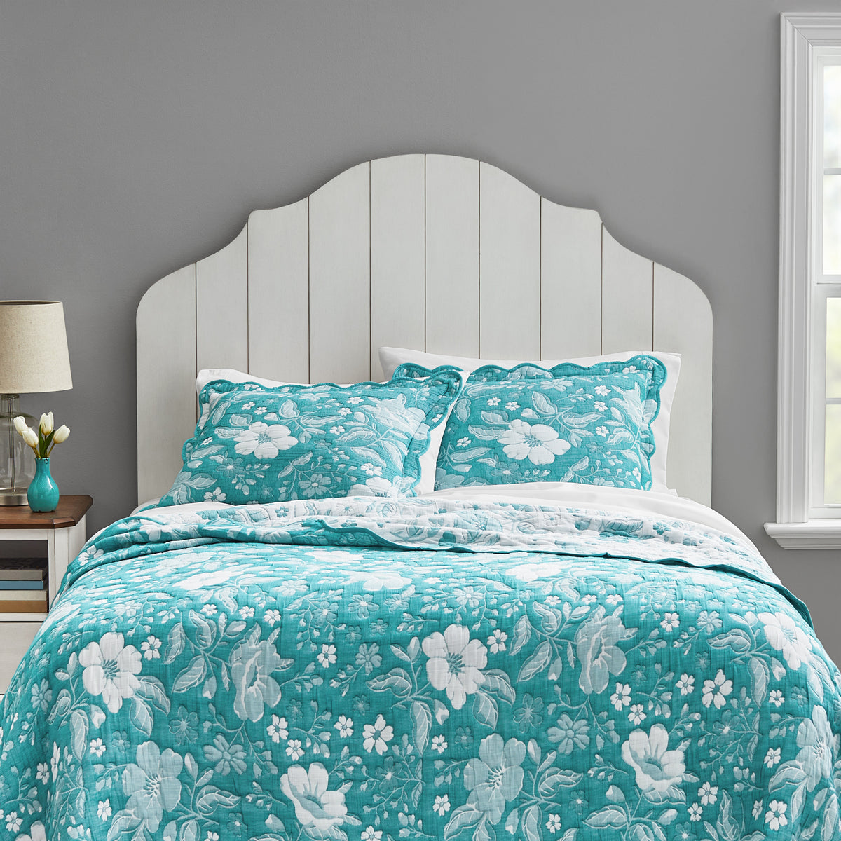 Queen Headboard Solid Wood, White