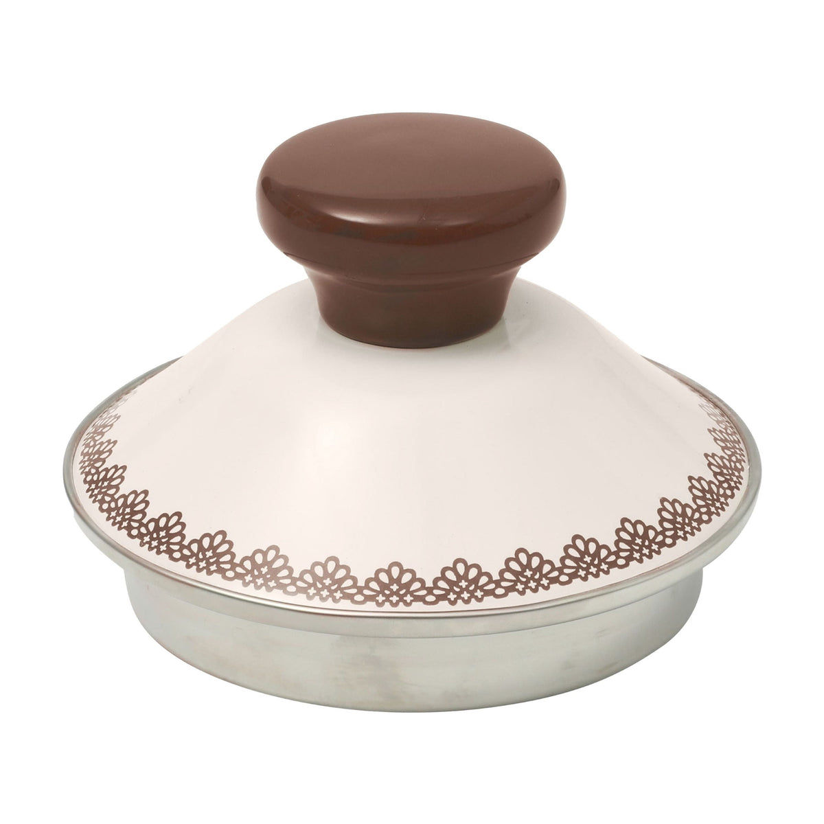 2.0-Quart Enamel on Steel Agatha Tea Kettle, Brown