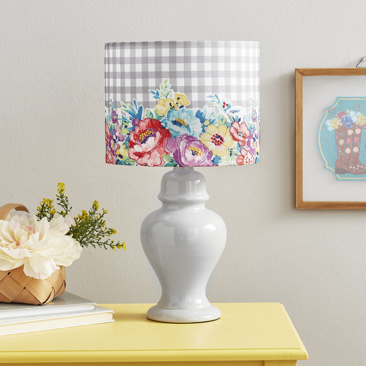 Sweet Romance Table Lamp, Grey Finish with LED Bulb Included