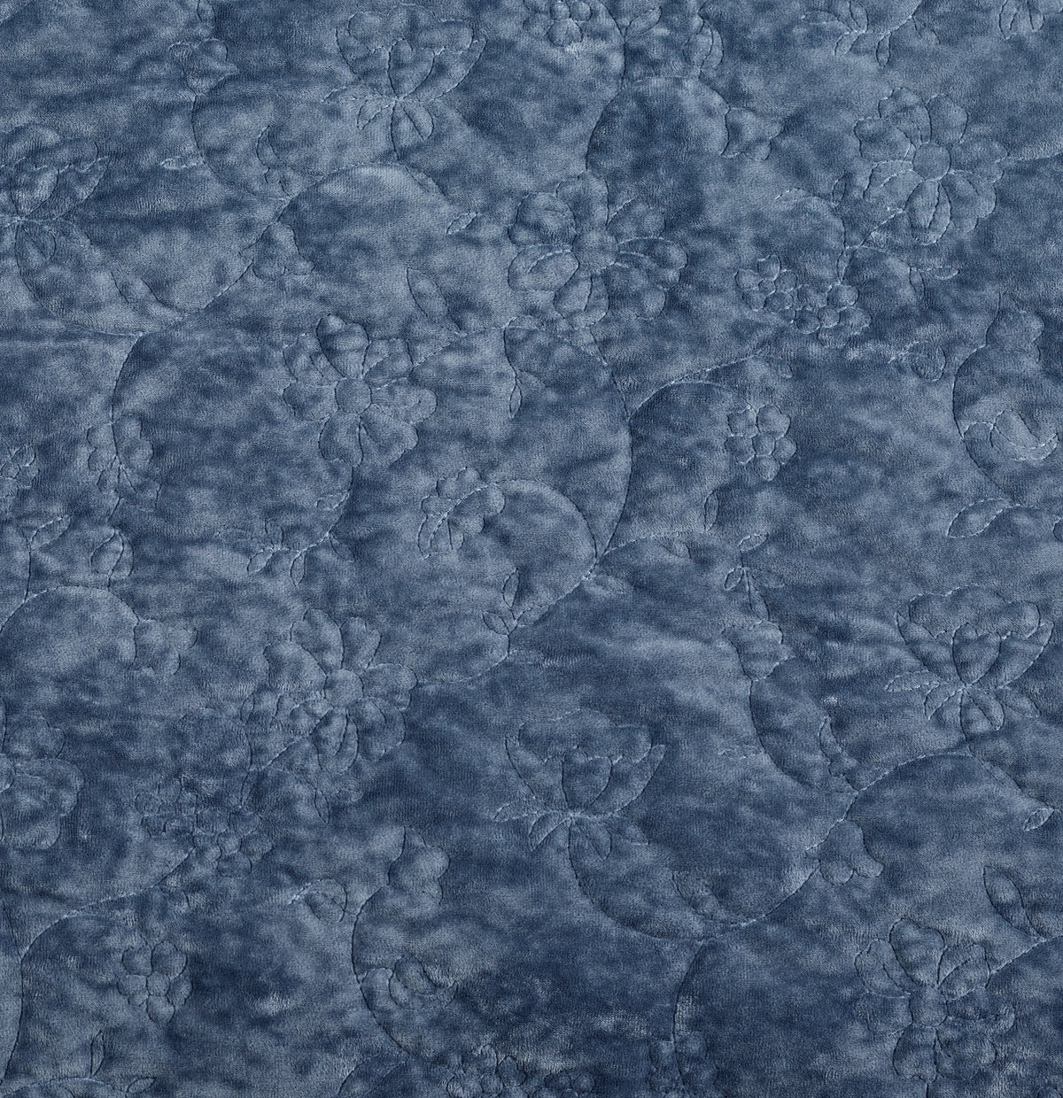Eloise Floral Velvet Quilt, Full/Queen, Blue Dust Bedding