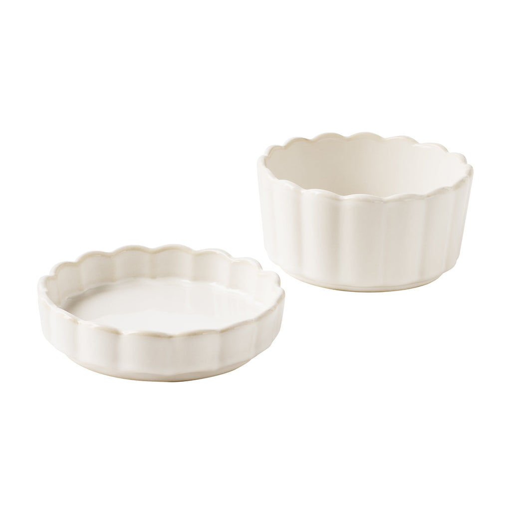 Cream Colette Tray with 3 Bowls with lids