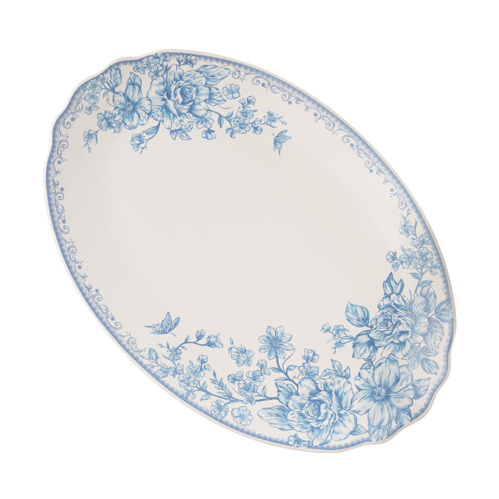 Agatha Stoneware 16-inch Serving Platter, Blue
