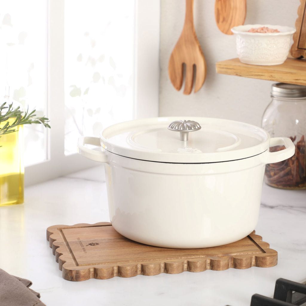 5-Quart Enameled Cast Iron Dutch Oven with Lid, Linen