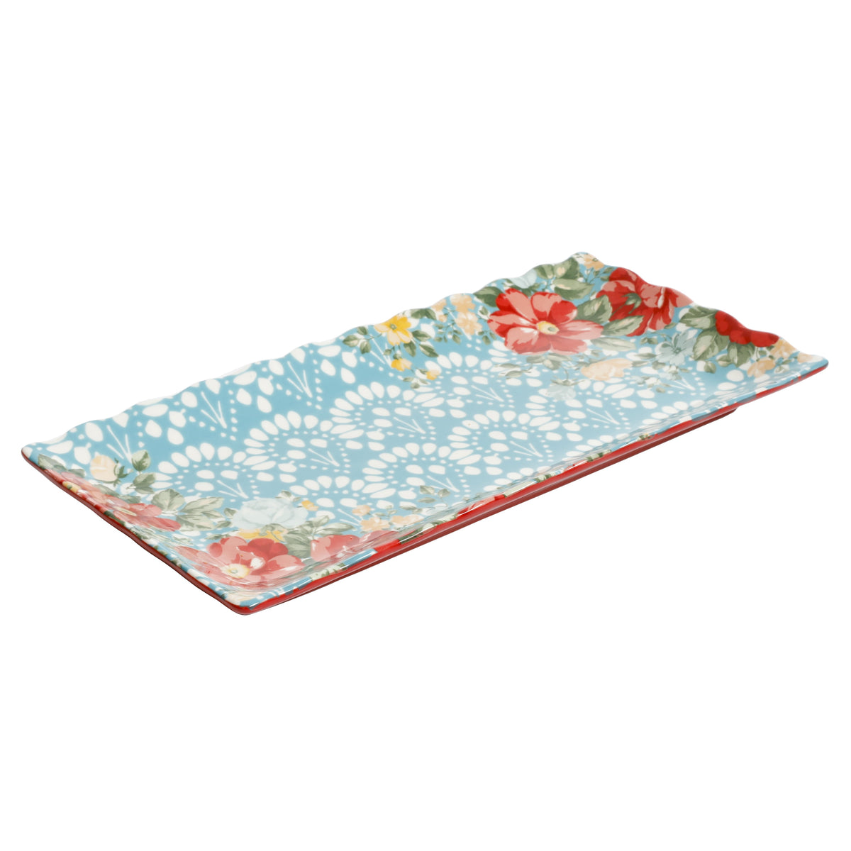 Floral Medley 12.3" Stoneware Serving Platters, 3-Piece Set