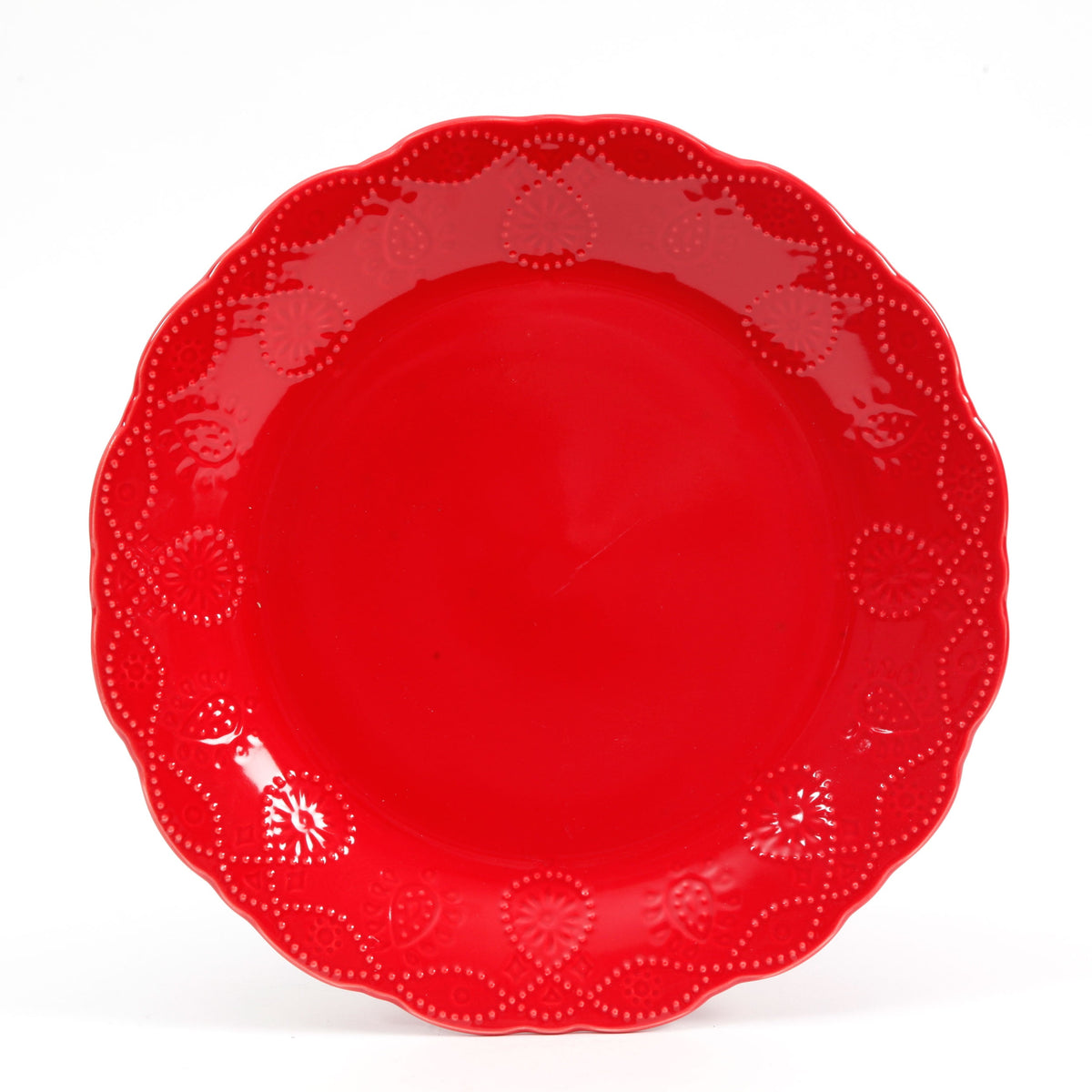 Cowgirl Lace 12-Piece Dinnerware Set, Red