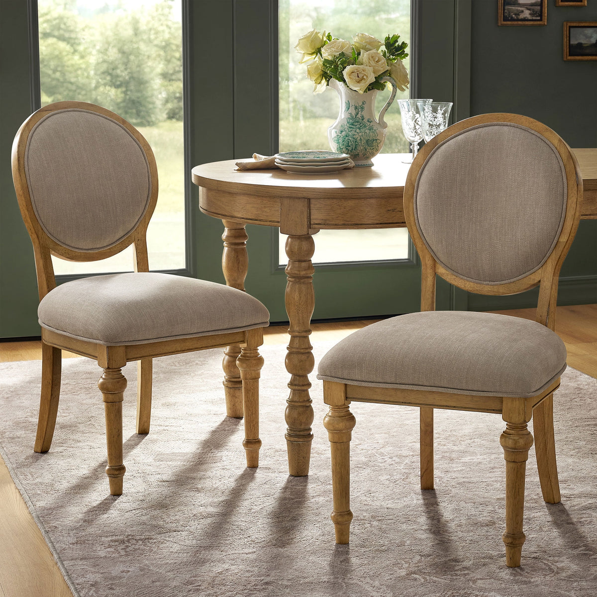 Willa Rounded Back Dining Chairs, Heirloom Wheat, Set of 2