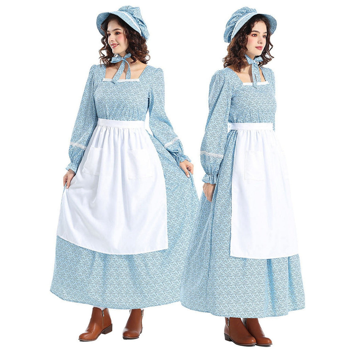 Colonial Dress Women's Floral Prairie Pioneer Dress