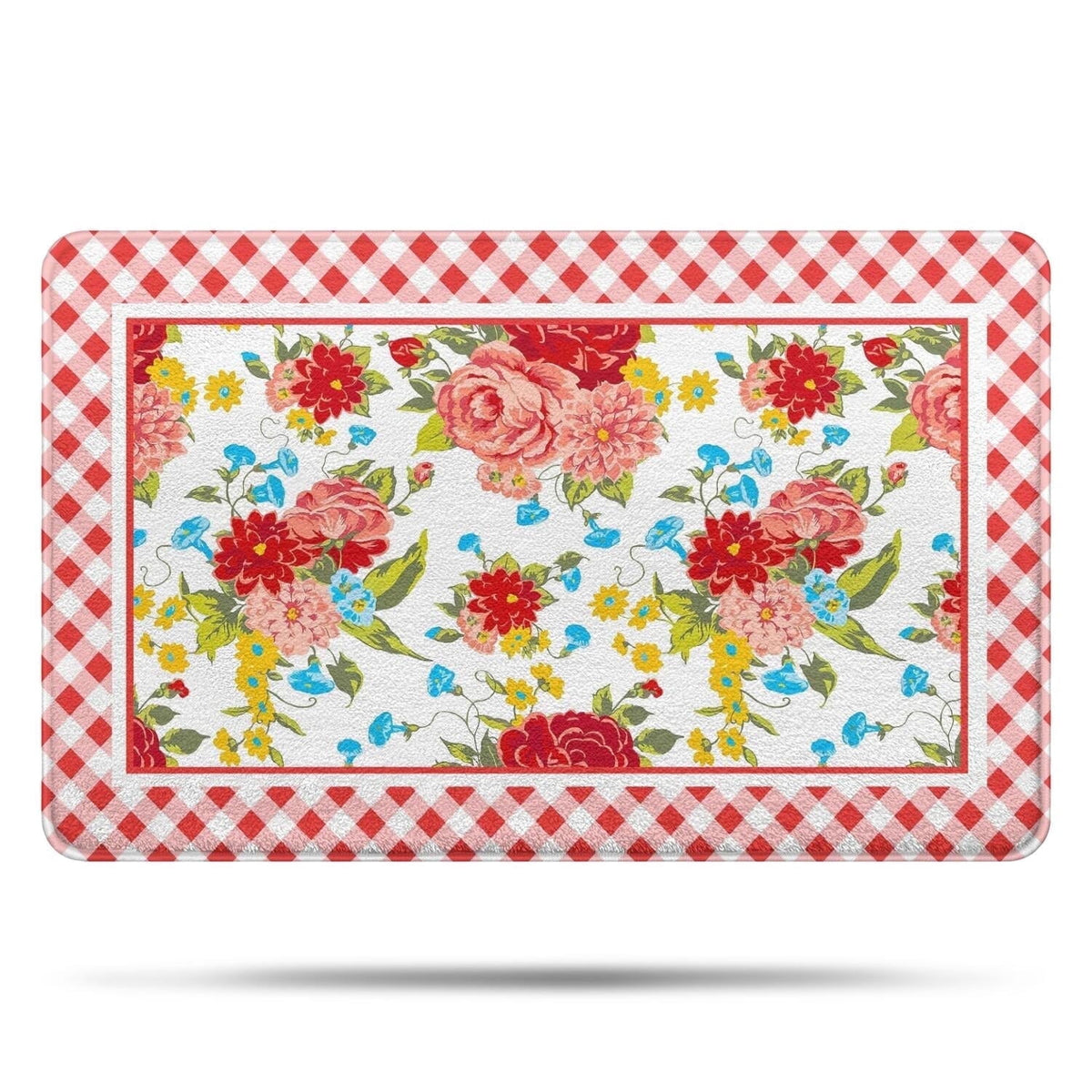 Flower Design Bath Mat Soft Rug Rubber Non Slip Quick Dry Wildflower Woman Super Absorbent