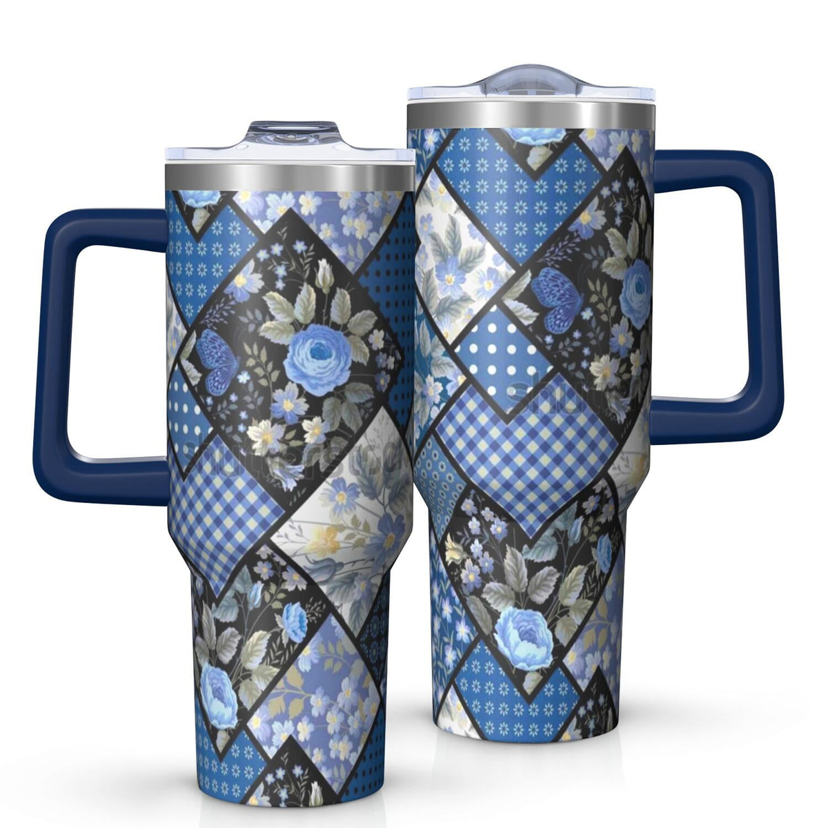 Wildflower Tumbler with Handle and Lid, 40oz Wildflower Double Wall Vacuum Insulated Tumbler, Wildflower