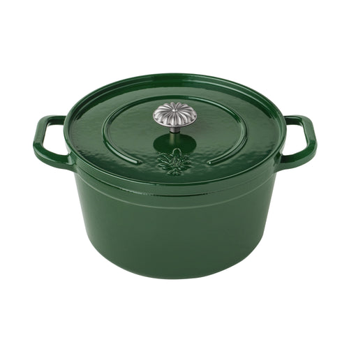 5-Quart Enamel Cast Iron Dutch Oven with Lid, Dark Green - Rustic Home