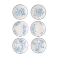 Agatha Stoneware Appetizer Plate, Blue, Set of 6