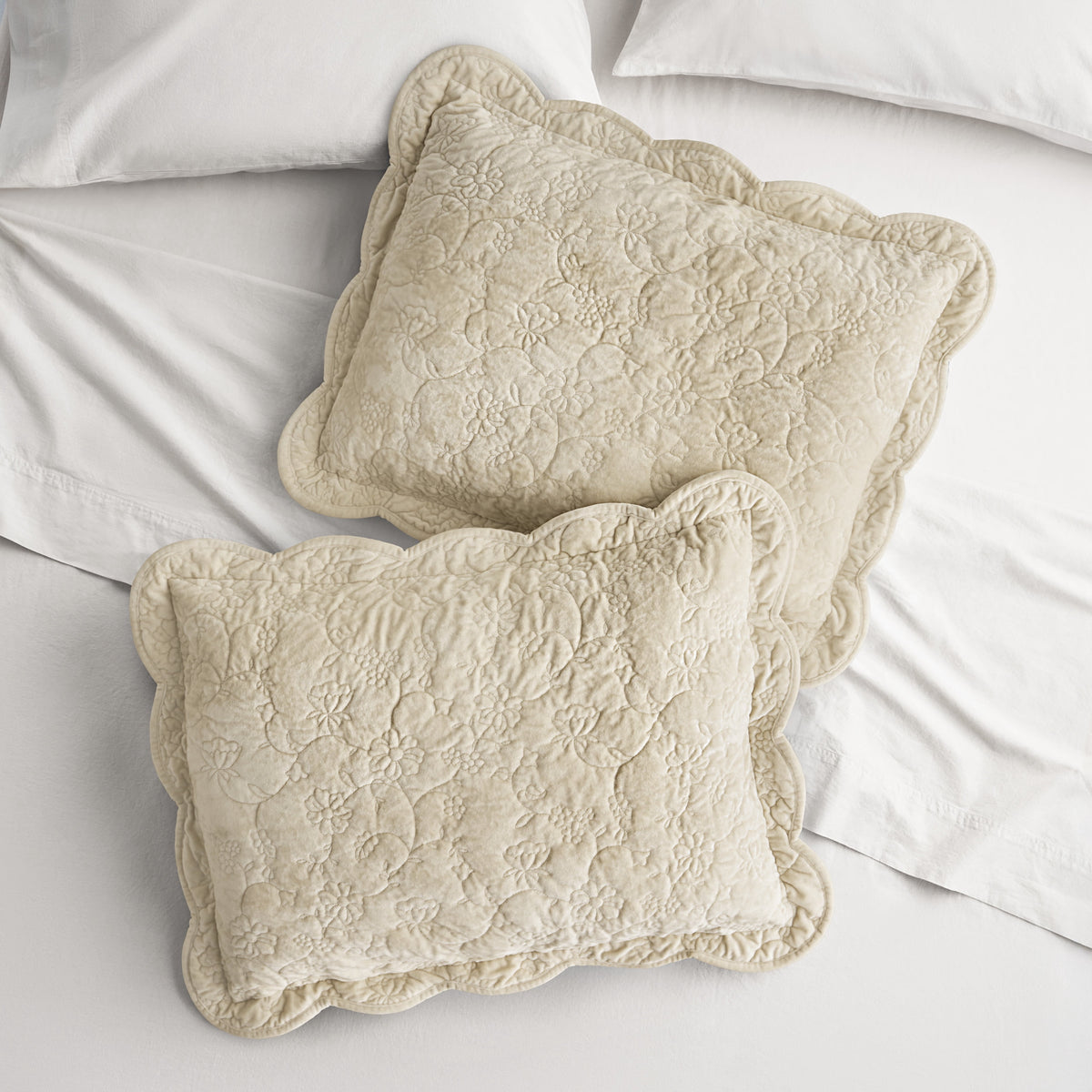 Piooner Decor Agatha Floral Gauze Pillow Sham, Standard, Blue Dust, 2 Pack - Cozy Cottage