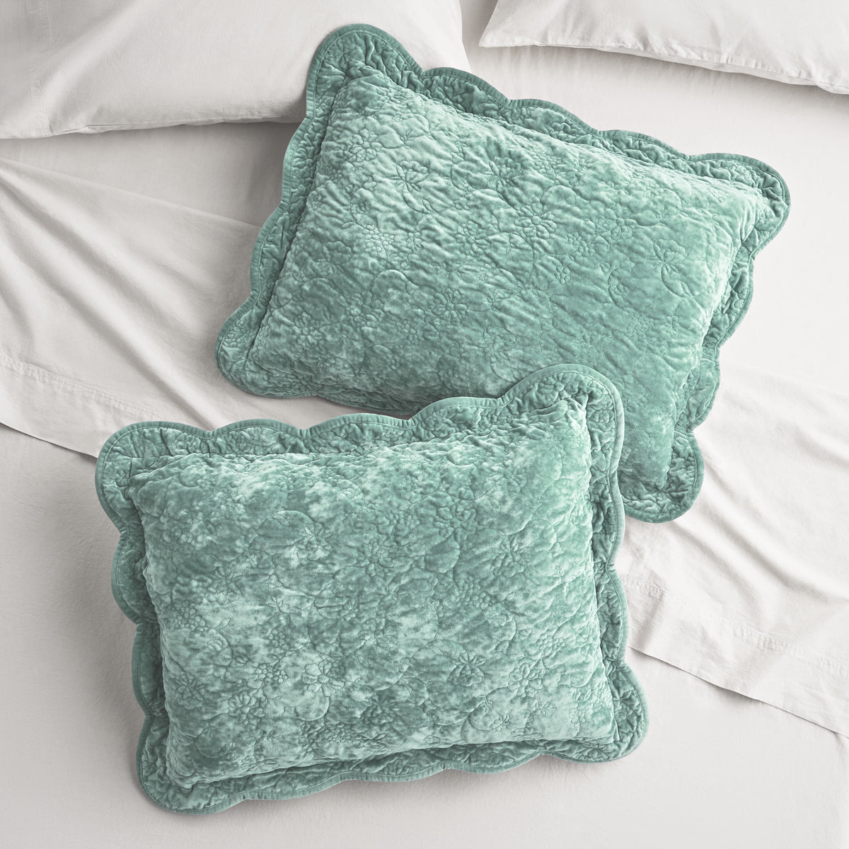 Piooner Decor Agatha Floral Gauze Pillow Sham, Standard, Blue Dust, 2 Pack - Cozy Cottage
