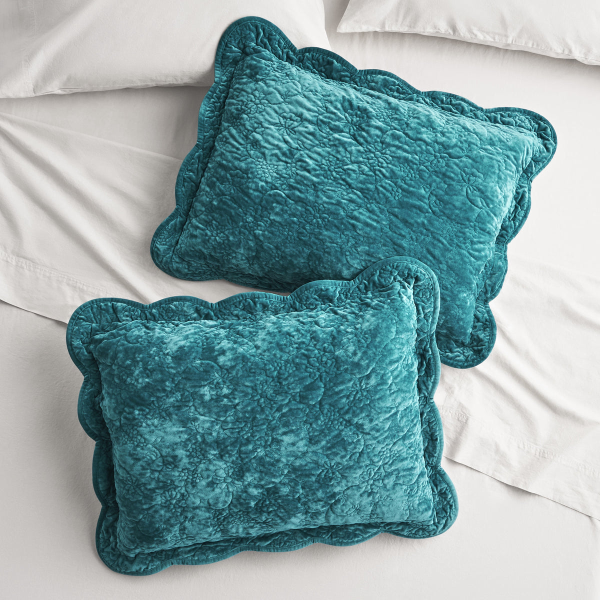 Piooner Decor Agatha Floral Gauze Pillow Sham, Standard, Blue Dust, 2 Pack - Cozy Cottage