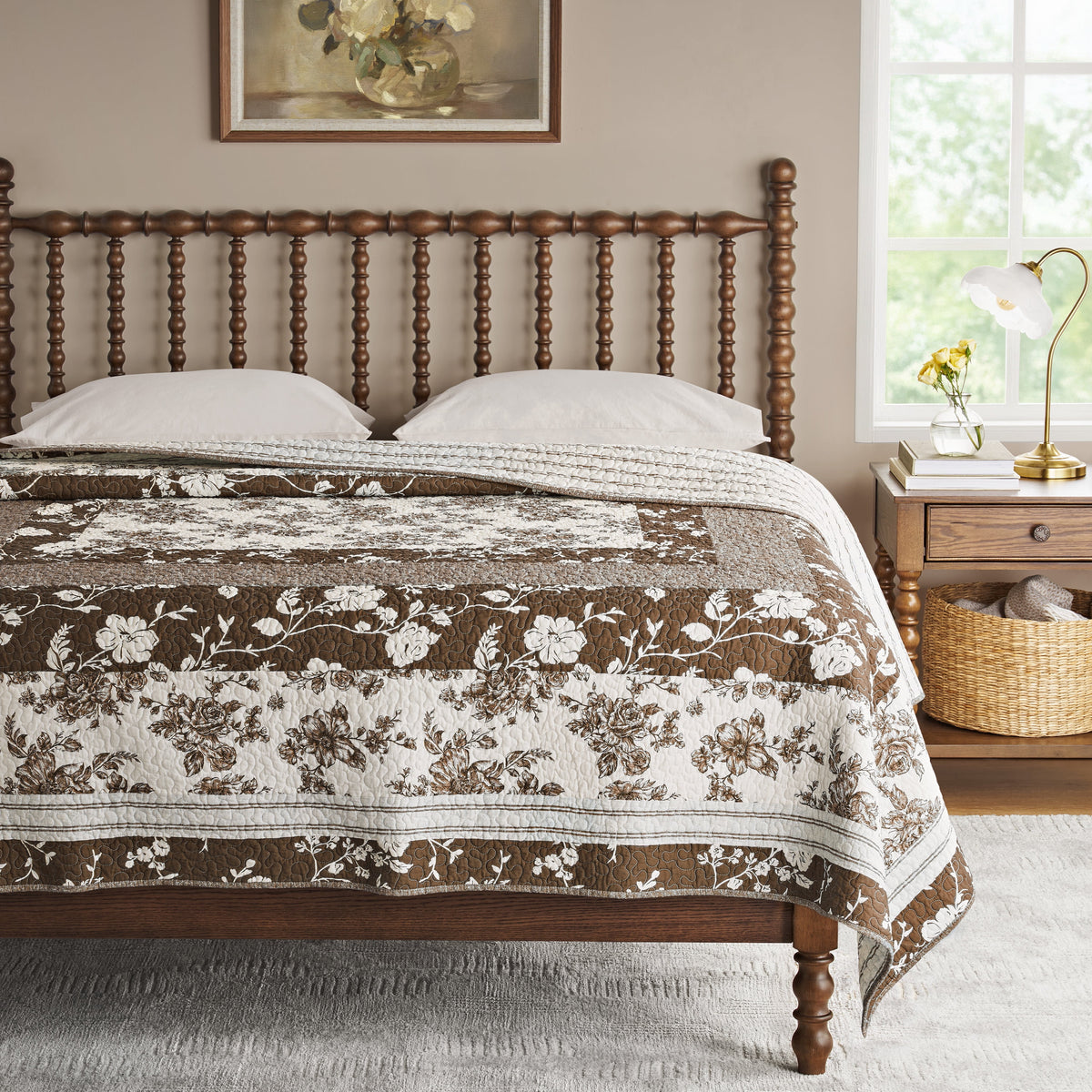 Piooner Decor Avery Cotton Patchwork Quilt, Full/Queen, Blue Dust Bedding