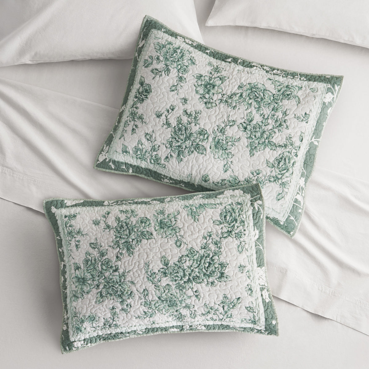 Piooner Decor Agatha Floral Gauze Pillow Sham, Standard, Blue Dust, 2 Pack - Cozy Cottage