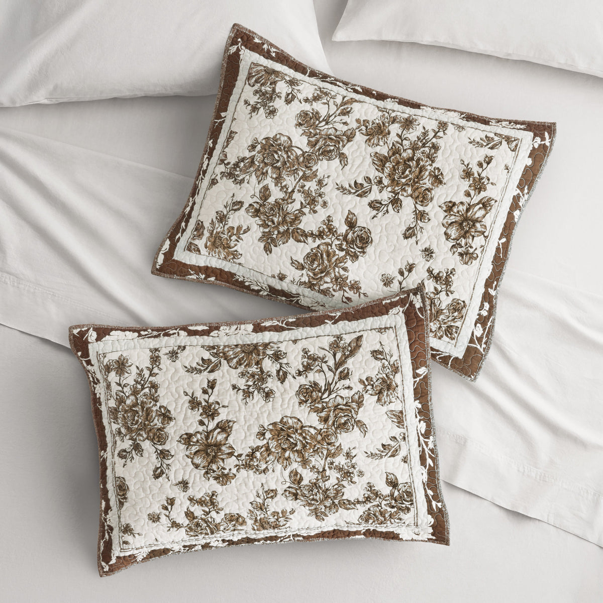 Piooner Decor Agatha Floral Gauze Pillow Sham, Standard, Blue Dust, 2 Pack - Cozy Cottage