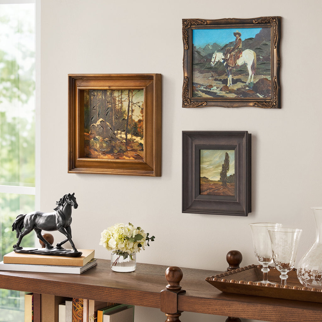 Western Farmhouse Wall Art Set of 3 Framed Prints