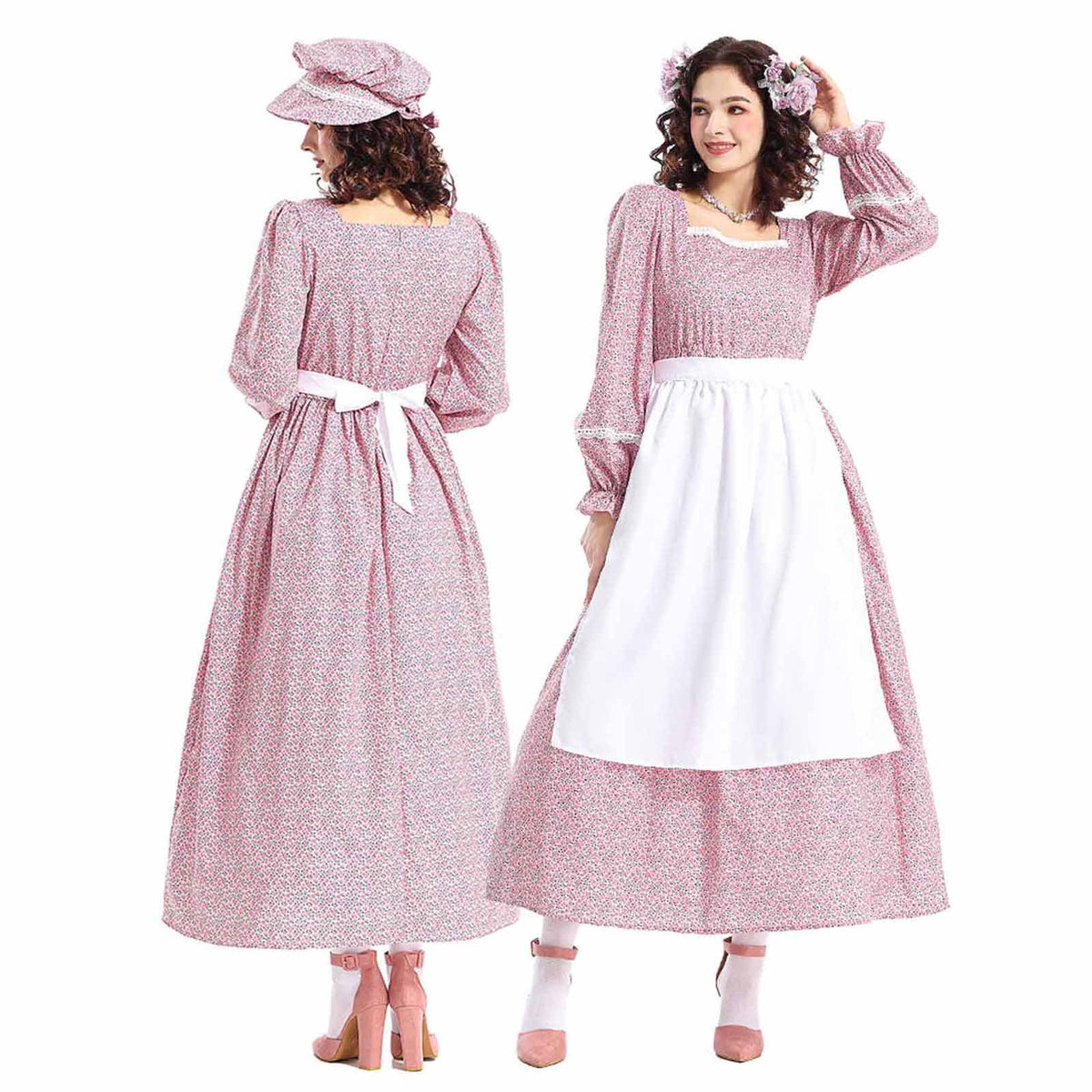 Piooner Decor Pioneer Prairie Dress Women's Floral Colonial Prairie Dress