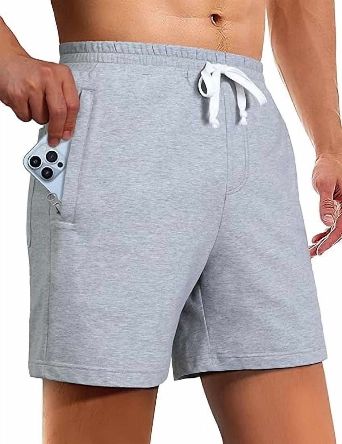 Piooner Decor Sweat Shorts for Men 5 Inch Inseam Shorts Athletic Gym Workout Casual Cotton Shorts