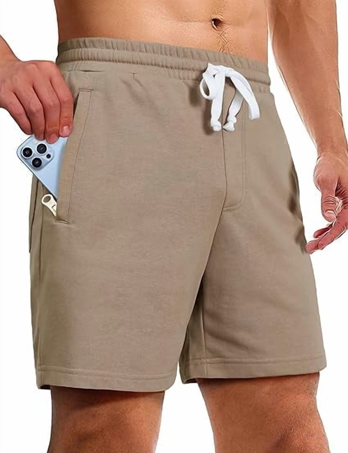 Piooner Decor Sweat Shorts for Men 5 Inch Inseam Shorts Athletic Gym Workout Casual Cotton Shorts