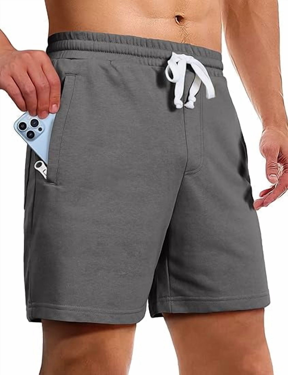 Piooner Decor Sweat Shorts for Men 5 Inch Inseam Shorts Athletic Gym Workout Casual Cotton Shorts