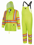 Pioneer V1080160U-XL Lightweight Hi-Vis Safety Rain Suit, Yellow/Green, Size XL, 2-Piece Jacket & Bib Pant