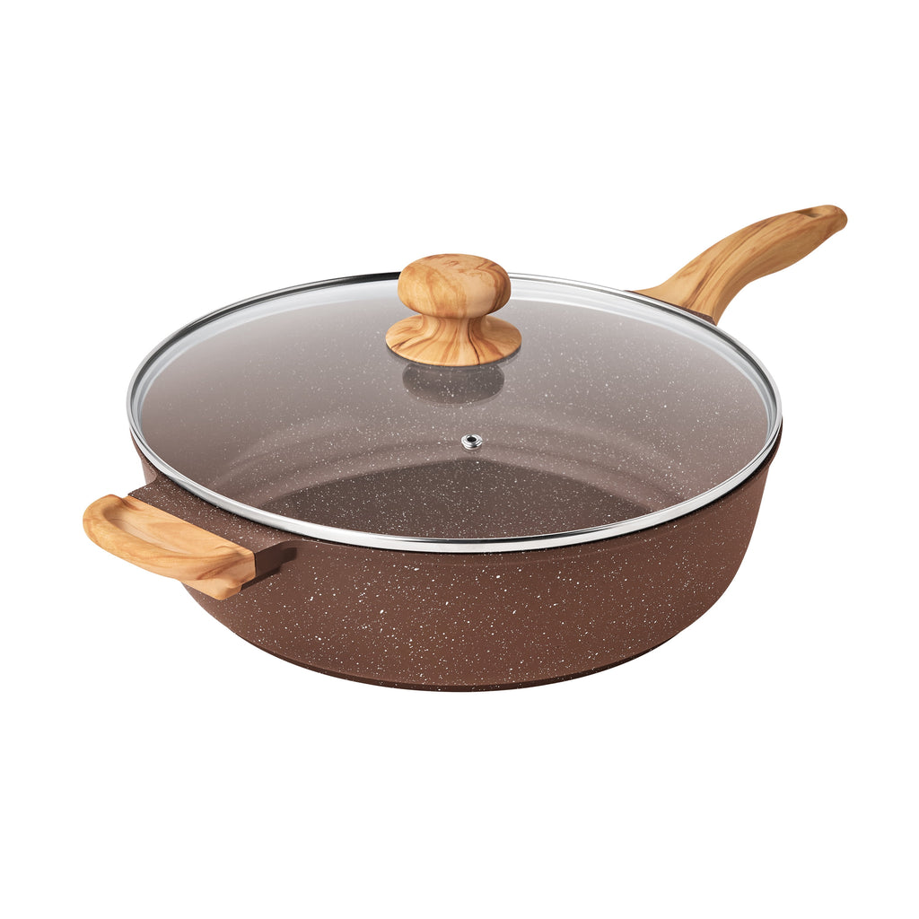 Piooner Decor Prairie Signature 6-Quart Cast Aluminum Jumbo Cooker Saute Pan, Charcoal Speckle - Farmhouse