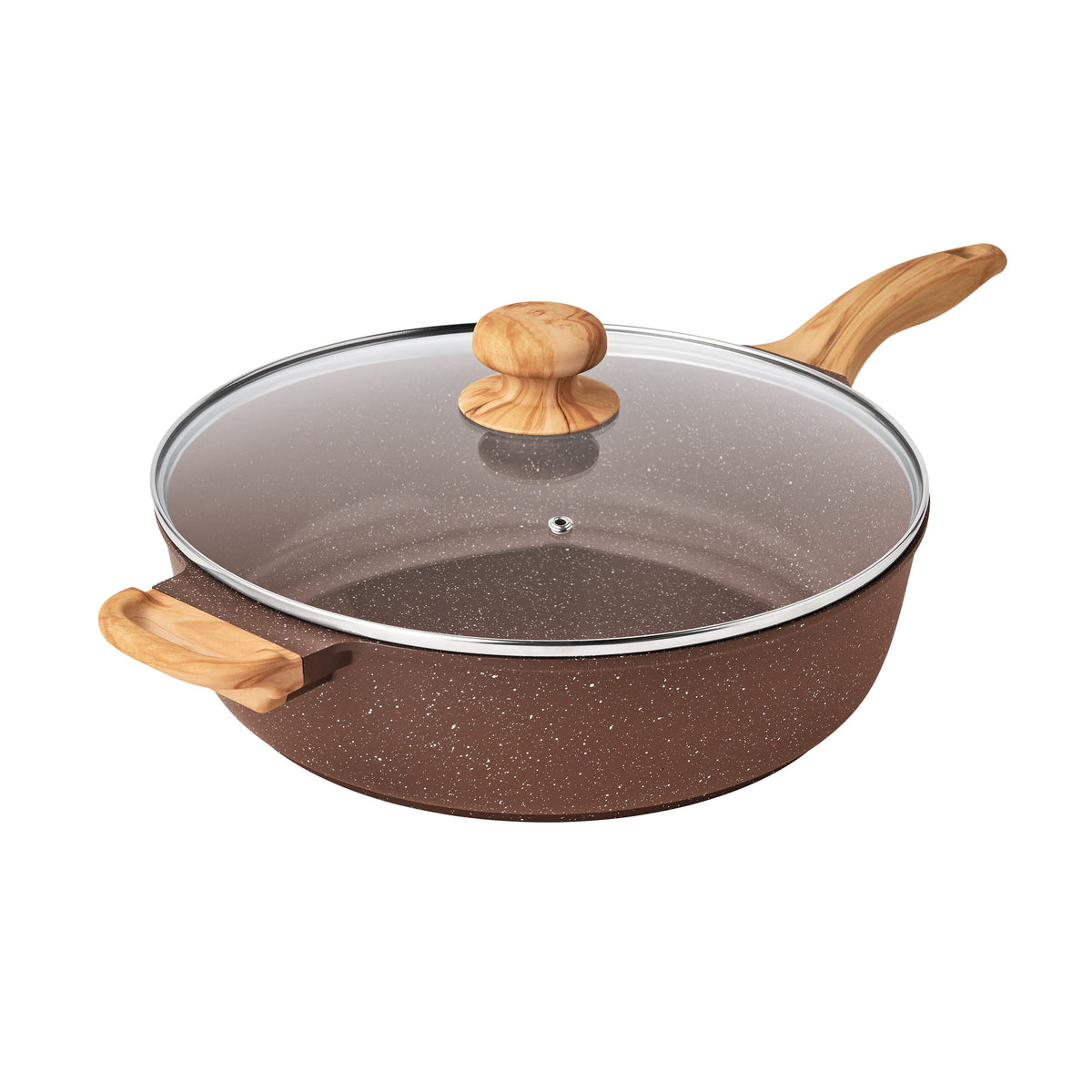 Piooner Decor Prairie Signature 6-Quart Cast Aluminum Jumbo Cooker Saute Pan, Charcoal Speckle - Farmhouse