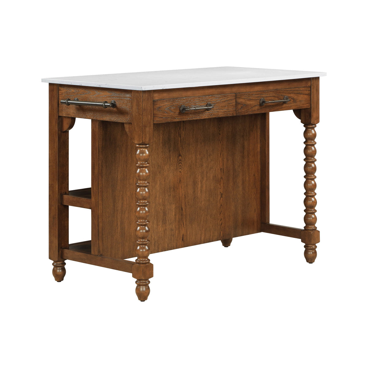 Harper Kitchen Island with Drawers, Homestead Brown
