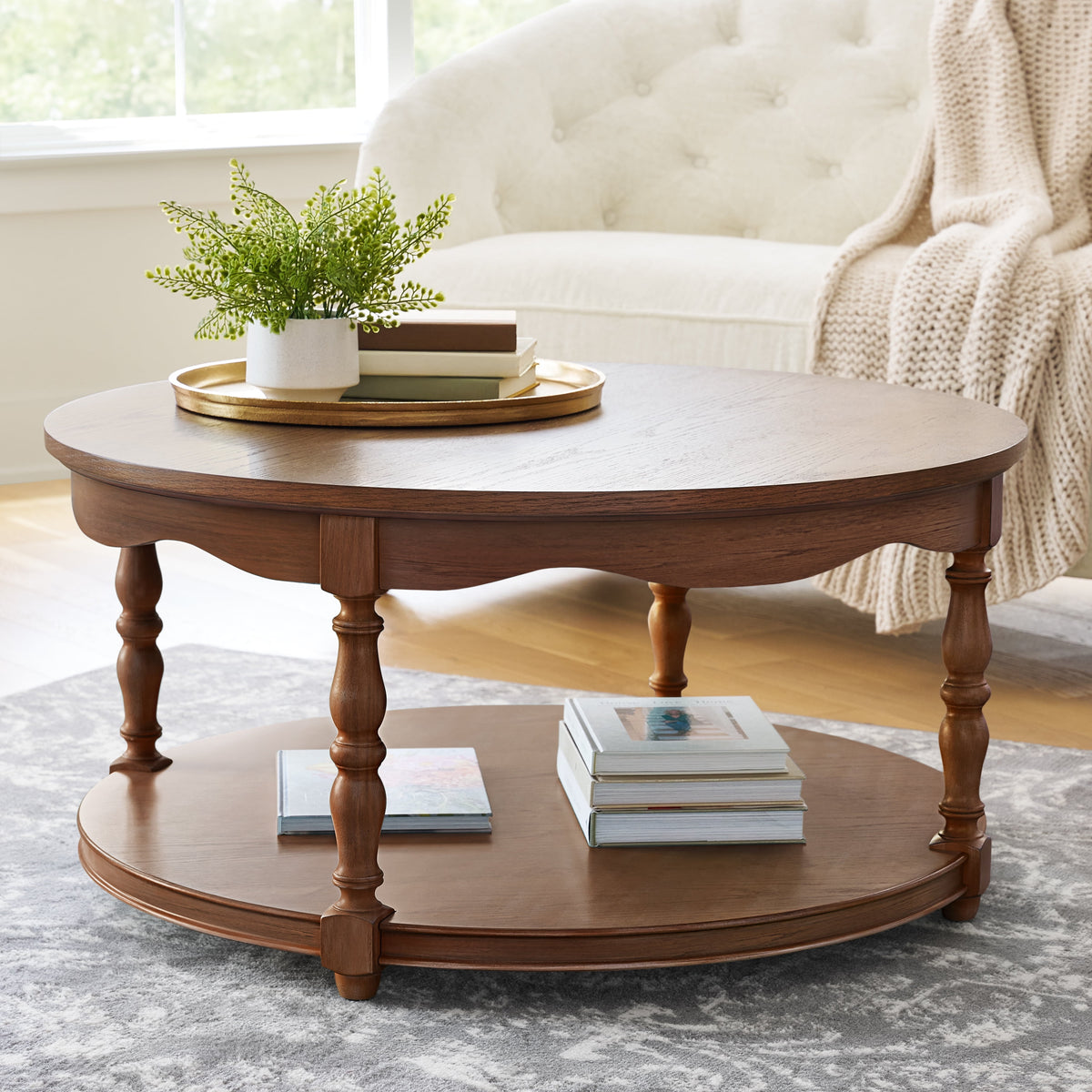 Helen Round Coffee Table, Heirloom Brown