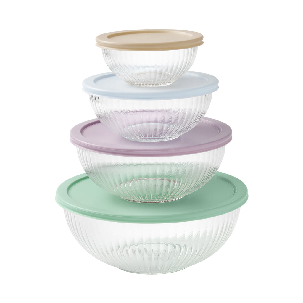 8-Piece Glass Mixing Bowl Set