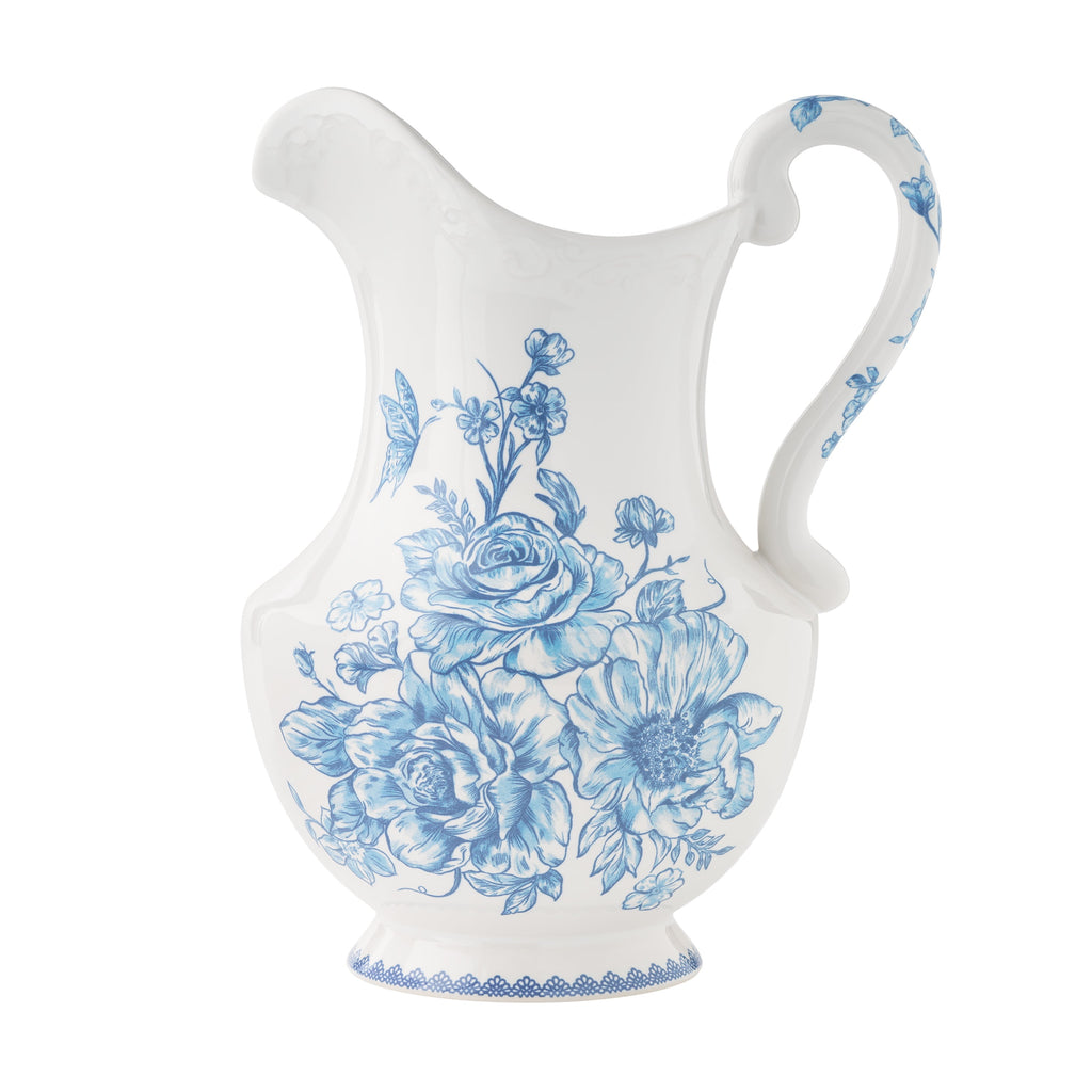 Agatha Stoneware 2-Quart Pitcher, Blue
