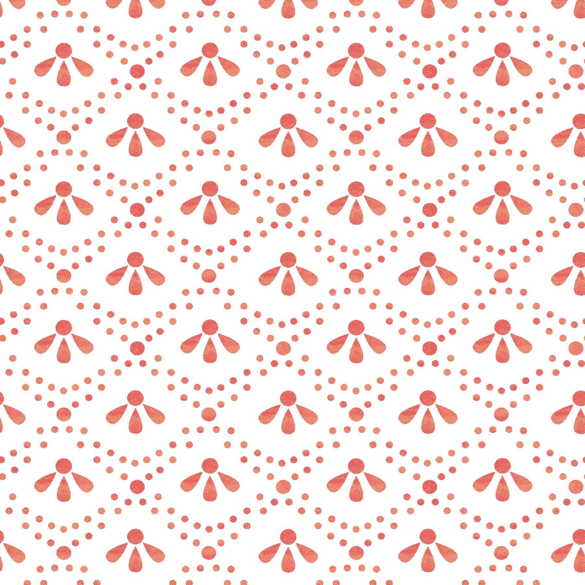 Coral Tonal Scallop Peel & Stick Vinyl Wallpaper, 215-in by 20.5-in, 30.75 sq.